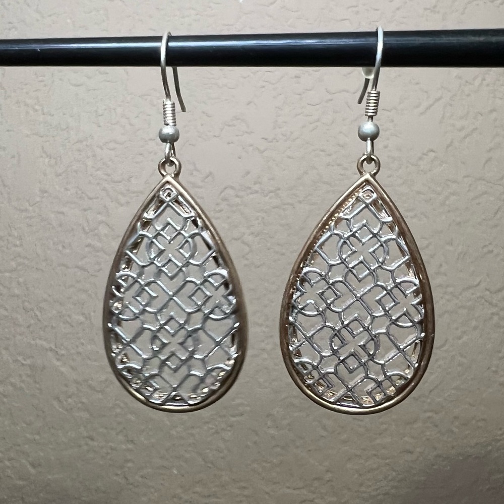 Silver and Gold dangle earrings